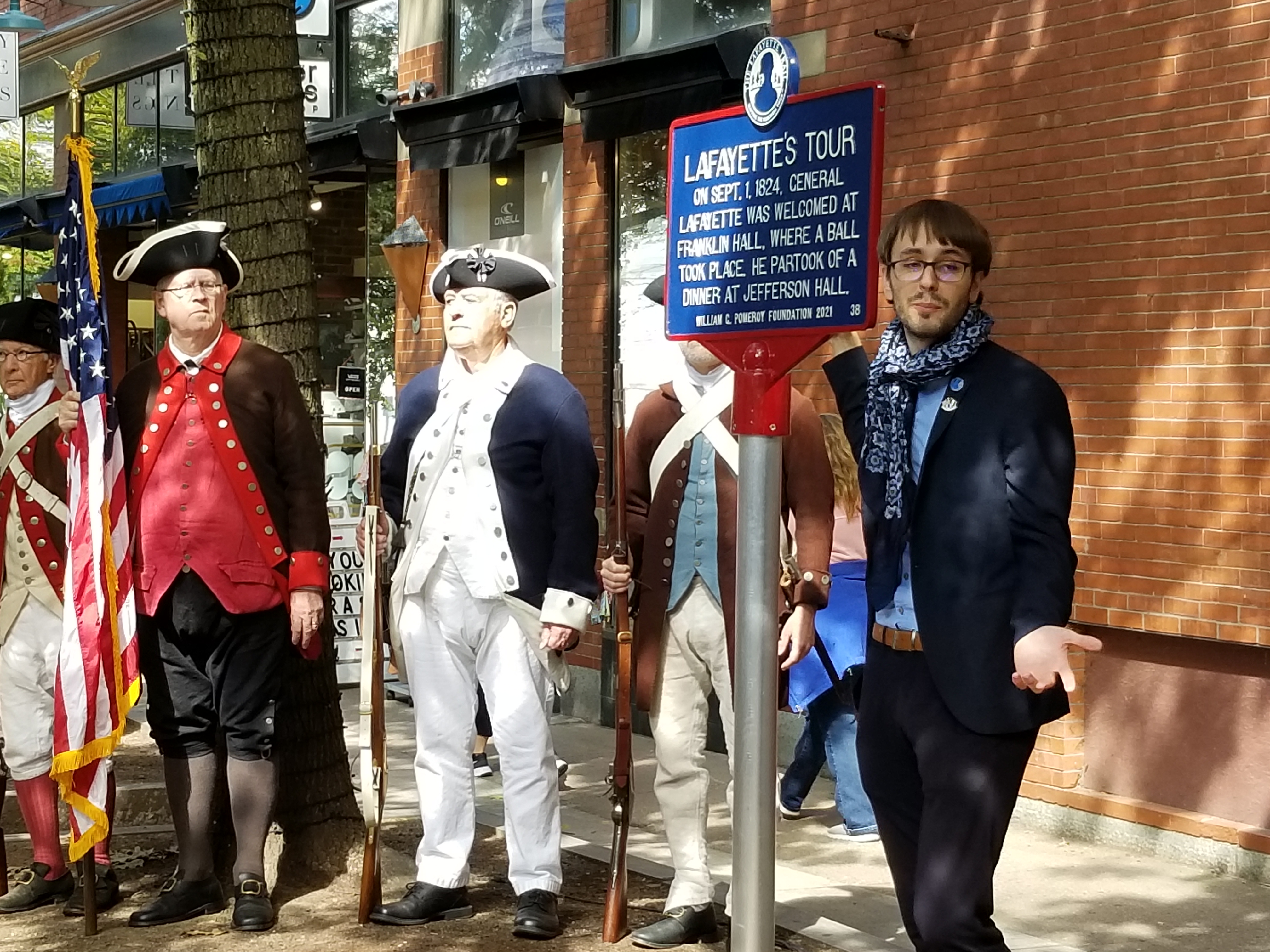 Lafayette Trail ceremony with re-enactors