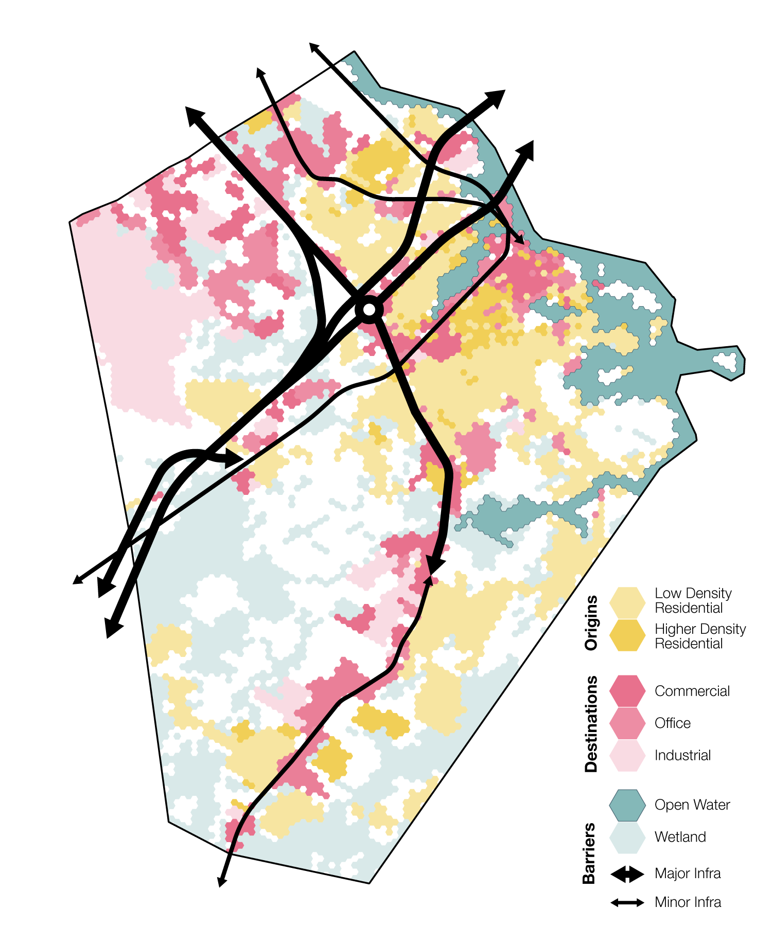 A map of Portsmouth NH color-coded by land use