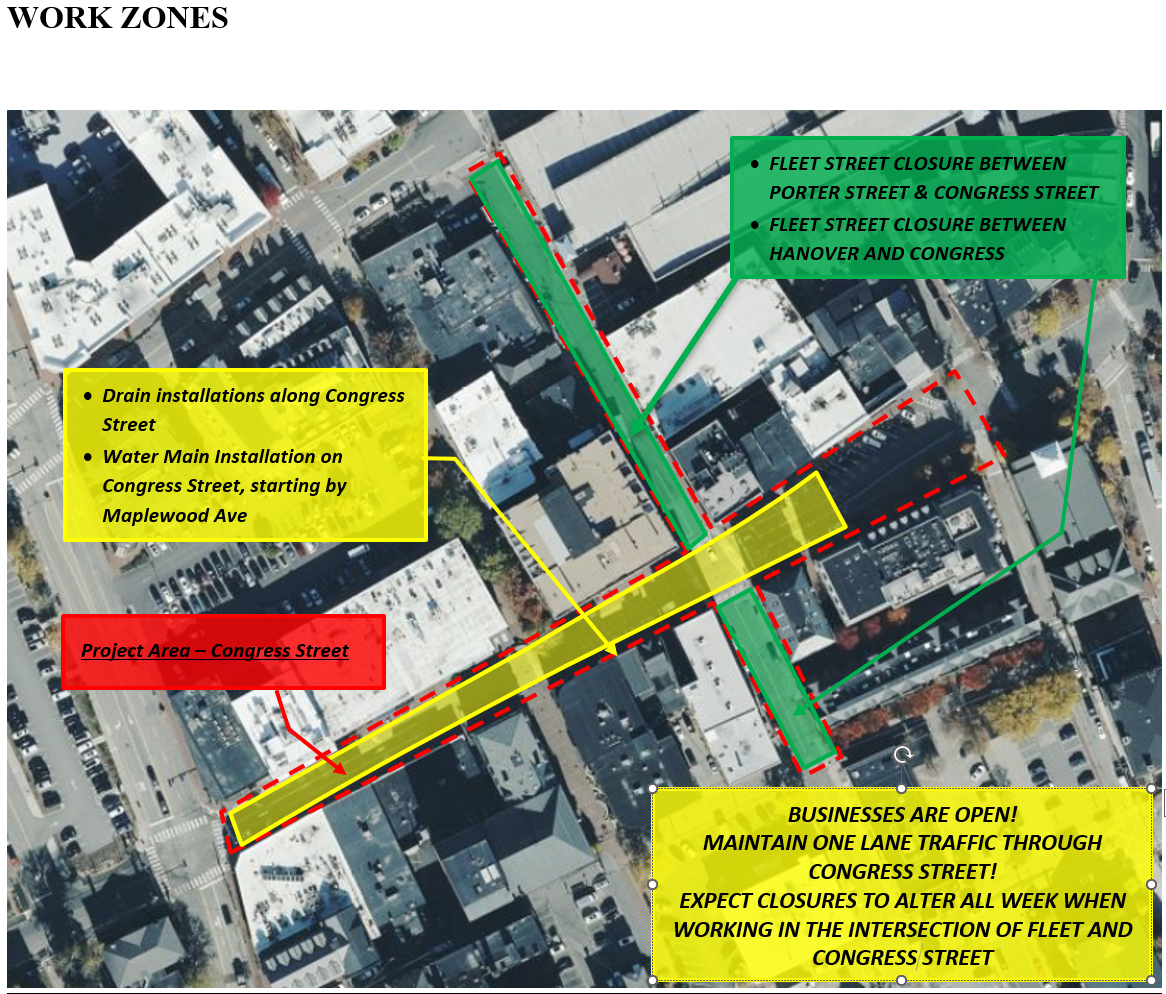 Congress Street work area, week of April 20, 2026.