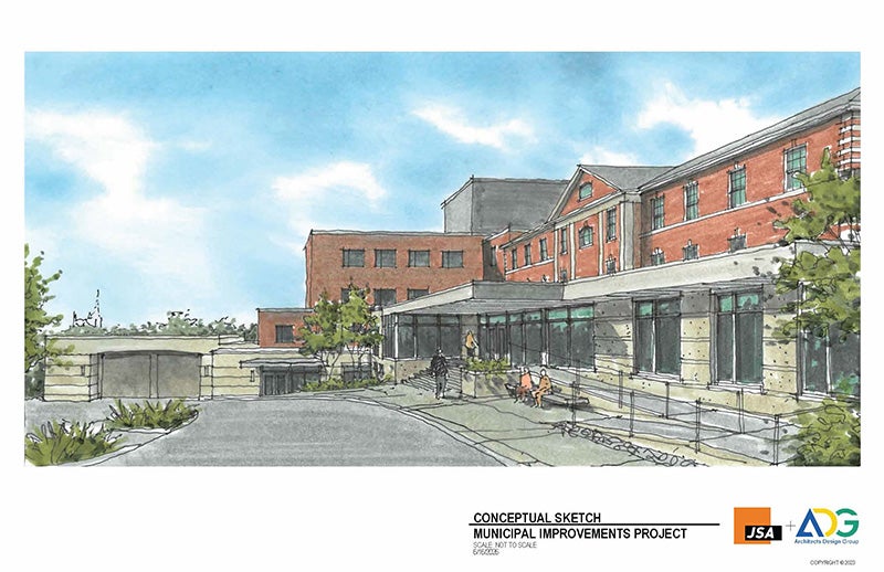 Conceptual Sketch of Proposed Municipal Complex Renovations.