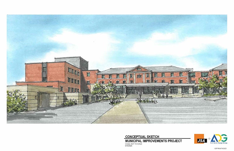 Conceptual Sketch of Proposed Municipal Complex Renovations.