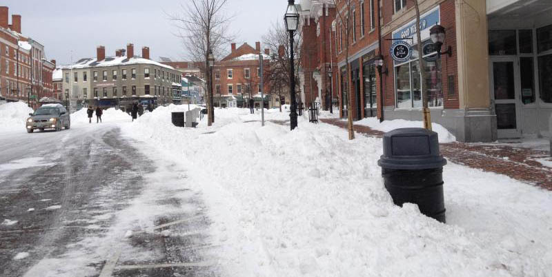 Snowy downtown