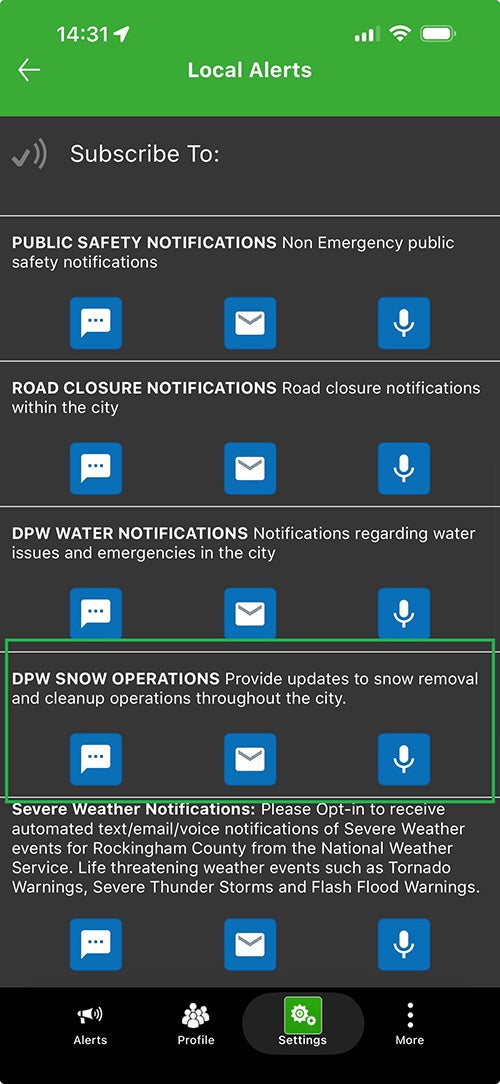 Screenshot of Smart911 App