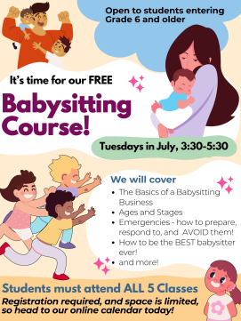 Babysitting Course-- Link to Online Calendar
