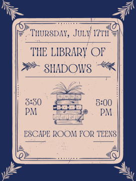 Teen Escape Room -- Link to Online Calendar