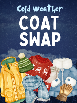 Coat Swap image with text: COLD WEATHER COAT SWAP