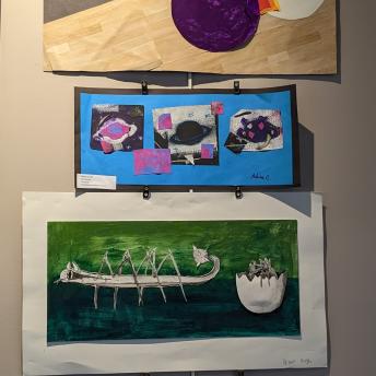 Student art in the Levenson Room