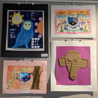 Student art in the Levenson Room