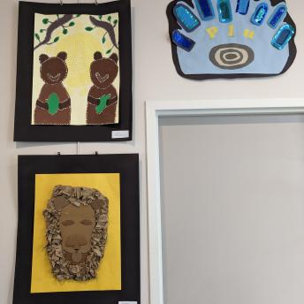 Student art in the Levenson Room