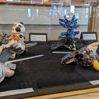 Splash art in display cases