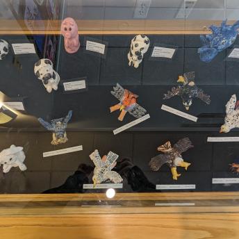 Splash art in display cases