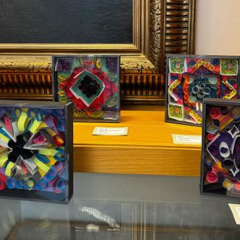 Splash art on display cases
