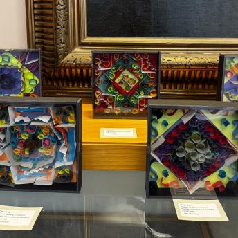 Splash art on display cases