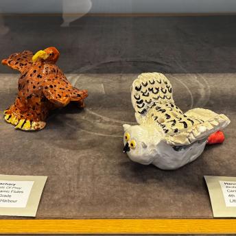 Splash art in display cases
