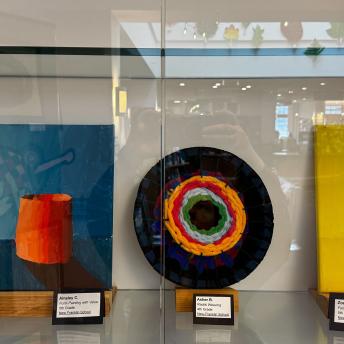Splash art in display cases