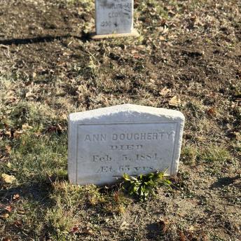Cotton Cemetery buried headstone
