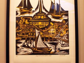 Don Gorvett - Sloopboat at the Tarr Brothers Wharf