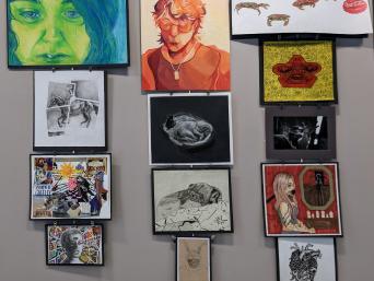 Student art in the Levenson Room