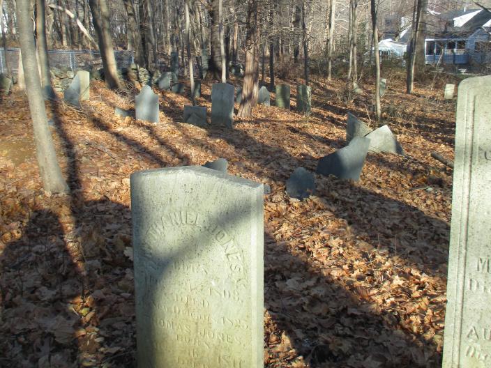 Hall Cemetery before clearing