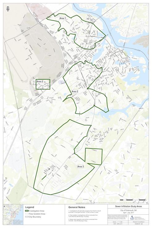 Map of Sewer Infiltration Study areas