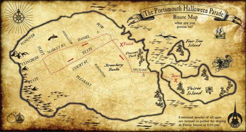 Halloween parade route