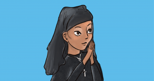 Nun praying