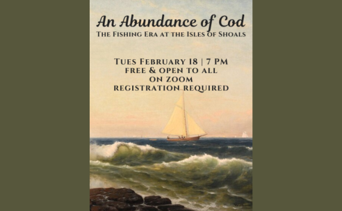 Ship on the ocean, waves in foreground An Abundance of Cod Tuesday February 18 Online only