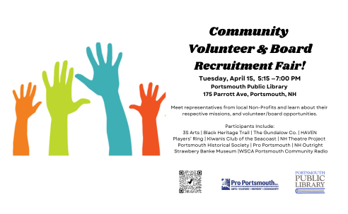 Raised hands Volunteer and Board Fair April 15