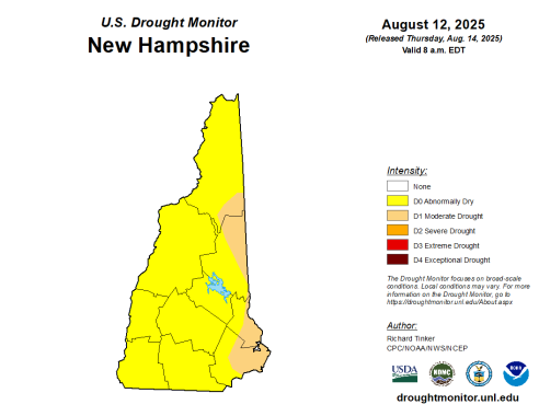 Drought conditions in NH Aug 2025