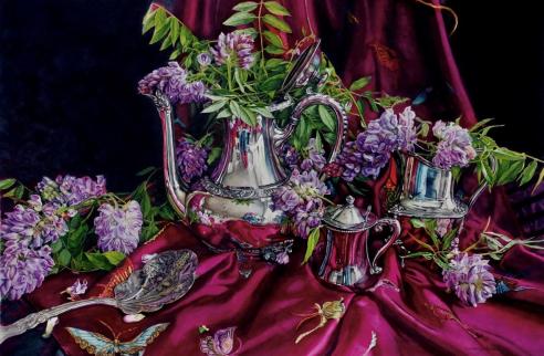 Painting by Kimberly Meuse, one of the exhibitors in the "Summer Time Vibes - Burst Into Color" free exhibition in the Portsmouth Room in City Hall, May 18-August 26, 2026