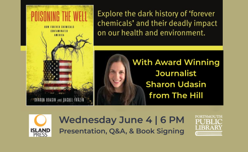 tree branch growing out of american flag on yellow background. photo of sharon udasin, journalist from The Hill. Poisoning the Well How Forever Chemicals Contaminated America Wednesday June 4 