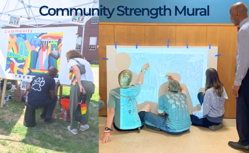 mural being painted and designed by community members