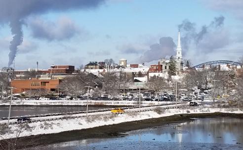 Snowy Portsmouth NH landscape