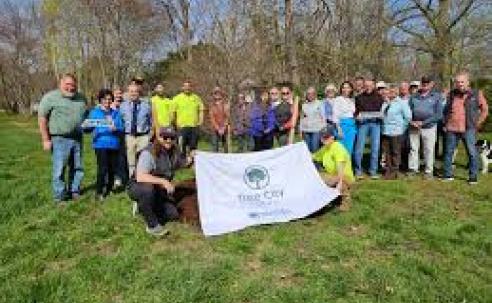 Portsmouth NH Trees & Greenery team celebrate Arbor Day 2025 and the Tree City award.