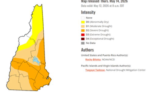 US Drought Monitor map for NH May 12, 2026