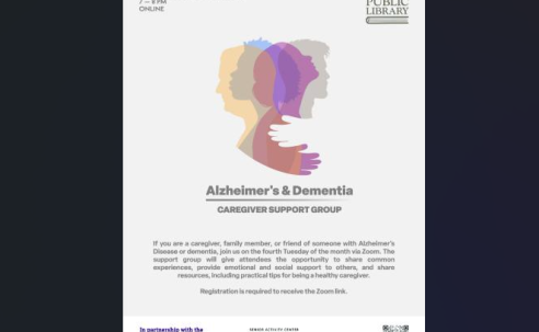 Alzheimer's and Dementia Caregiver Support Group Poster