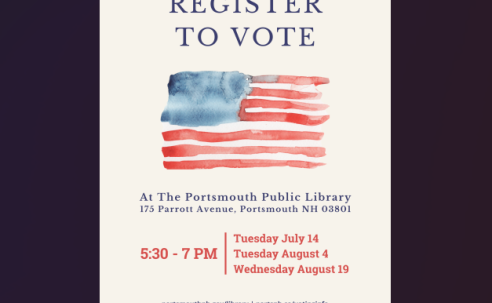 Register to Vote Flyer wth american flag in watercolor