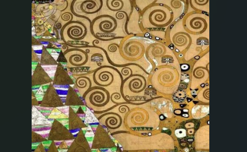 genealogy flyer, abstract tan tree with black swirls